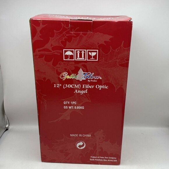 Optic Glow By Puleo 12” Fiber Optic Angel Color Changing Lights Tree Topper NOS - Picture 8 of 8